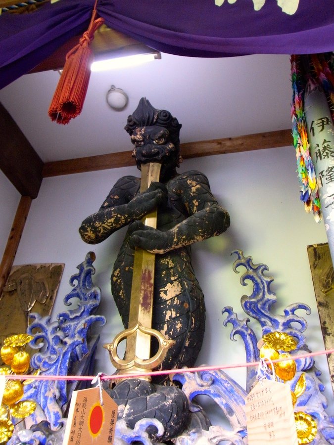 The temple’s medieval statue of Fudō Myōō.