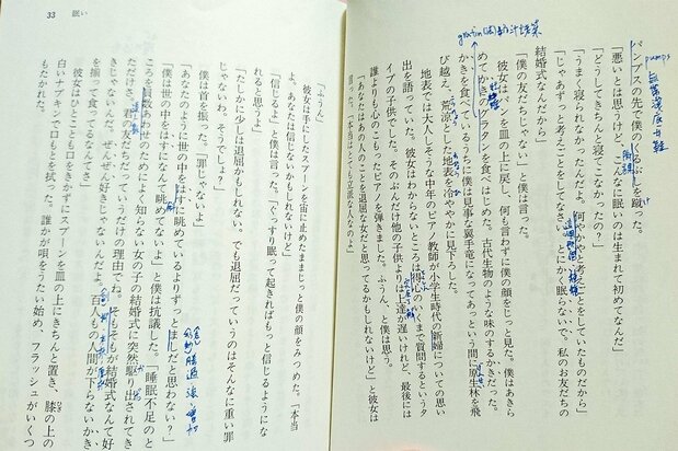 日本語の小説を読んで、日本語を勉強していた(筆者提供)