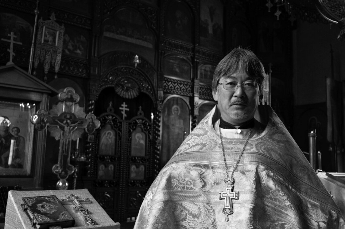 函館ハリストス正教会の児玉慎一神父。児玉神父曰く「 イコン画家山下りんの後にりんなし」（2020）