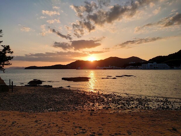 从天使之路看到的夕阳