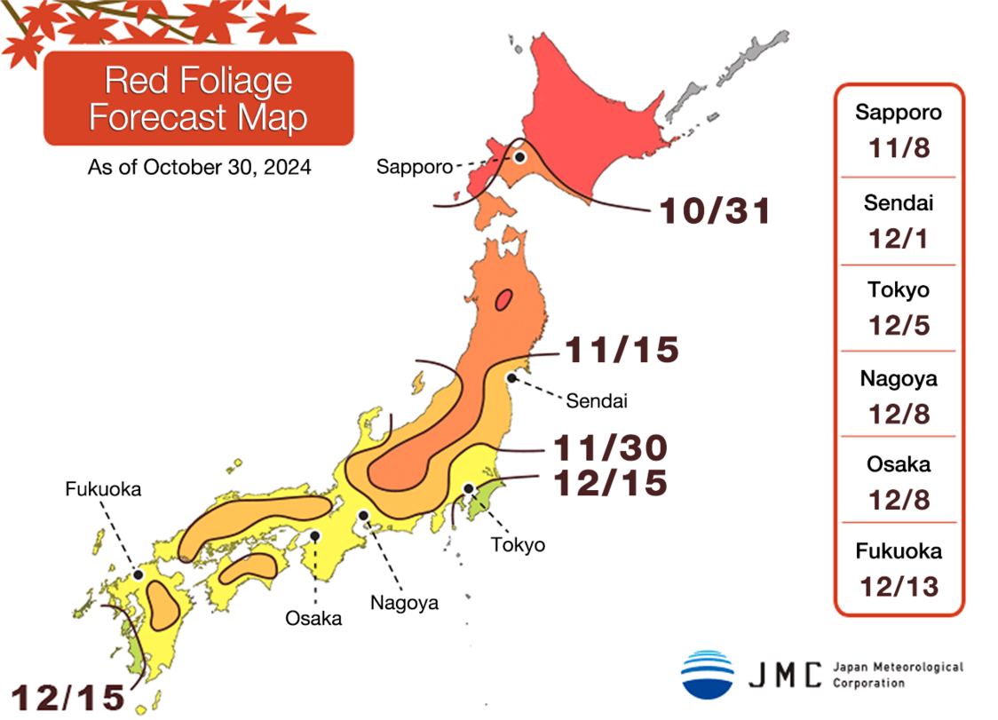 Red Foliage Forecast Map