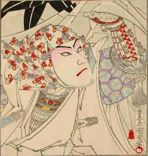 『梅幸百種之内 公暁禅師』は、公暁を描いた役者絵/東京都立中央図書館特別文庫室所蔵