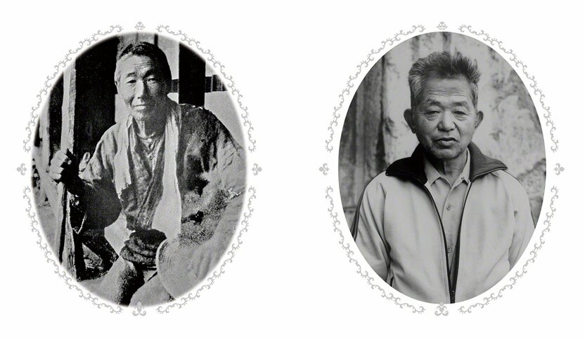 高橋峯吉（左）と息子の泰次