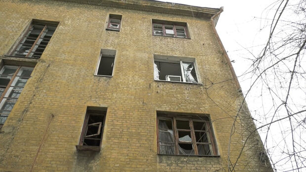 ロシア軍からの攻撃で建物も大きな被害を受けた(ドニプロ市提供)