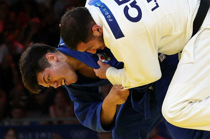 Après avoir battu le Français Maxime-Gaël Ngayap Hambou en demi-finale, le numéro 3 mondial s’est incliné par ippon face au Géorgien Lasha Bekauri, médaillé d’or aux Jeux de Tokyo. (Reuters)