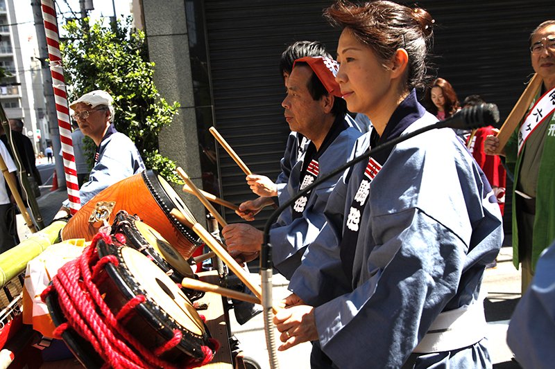 The sound of festival music echoes through the streets of Asakusa throughout the weekend.