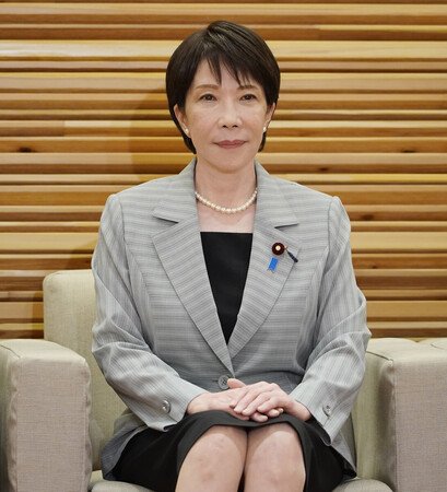 Prime Minister Sanae Takaichi attends a cabinet meeting at the prime minister's office in Tokyo on Friday.