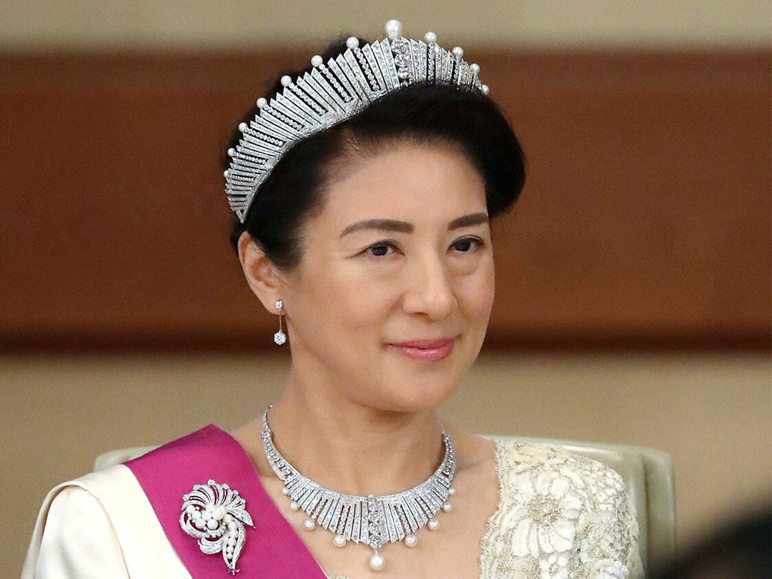皇太子妃雅子出席欢迎比利时国王菲利普夫妇的宫中晚宴（2016年10月11日，东京皇居，记者团代表摄影，时事社）
