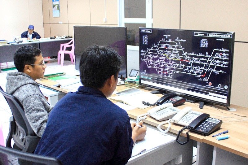 Station workers control the points by computer now.
