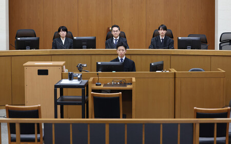 「餃子の王将」社長射殺事件で、田中幸雄被告の判決公判が開かれた京都地裁の法廷＝１６日午前、京都市中京区（代表撮影）