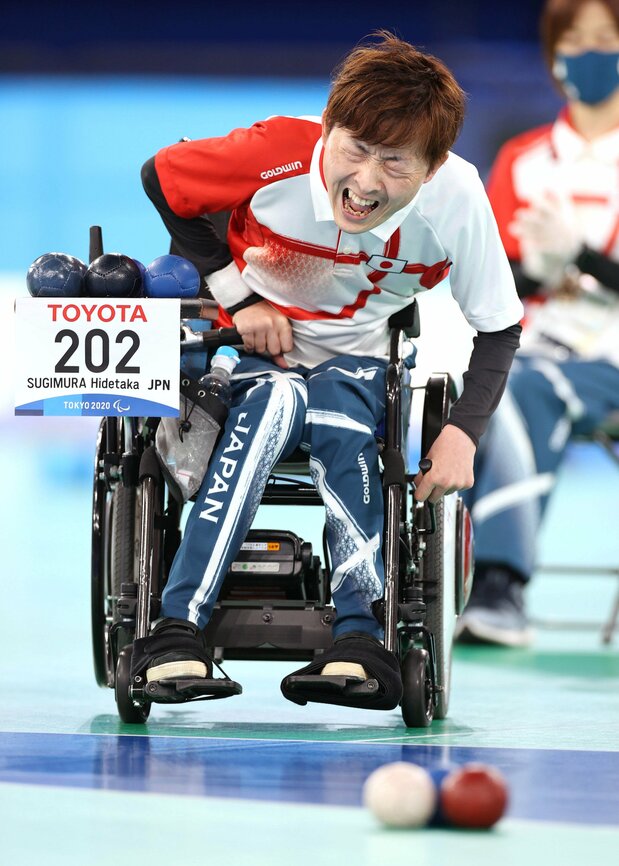 ボッチャ個人で金メダルを獲得した杉村英孝宣選手(時事)