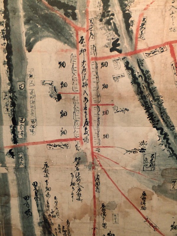 Un mapa contemporáneo de la Kanbara reconstruida. (Imagen cortesía del Museo de Historia de Tsumagoi)