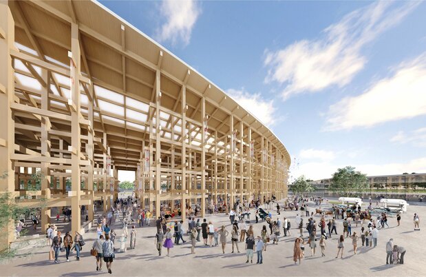 The Grand Ring greets visitors to the pavilion area. (Courtesy Japan Association for the 2025 World Exposition)