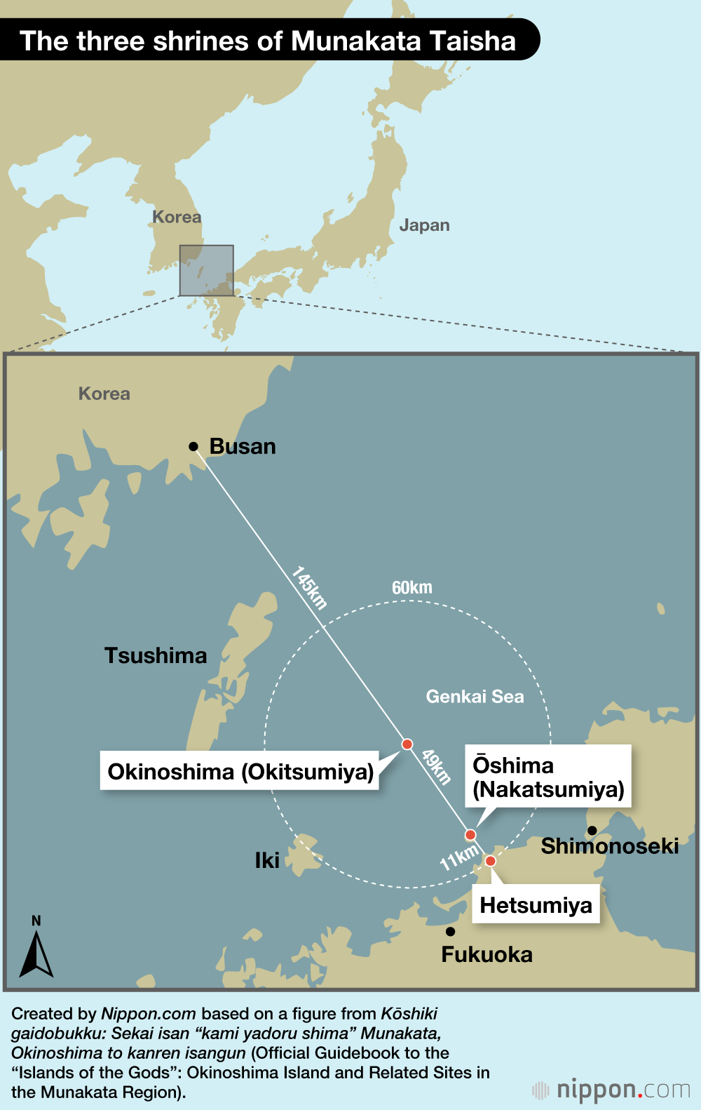 The three shrines of Munakata Taisha