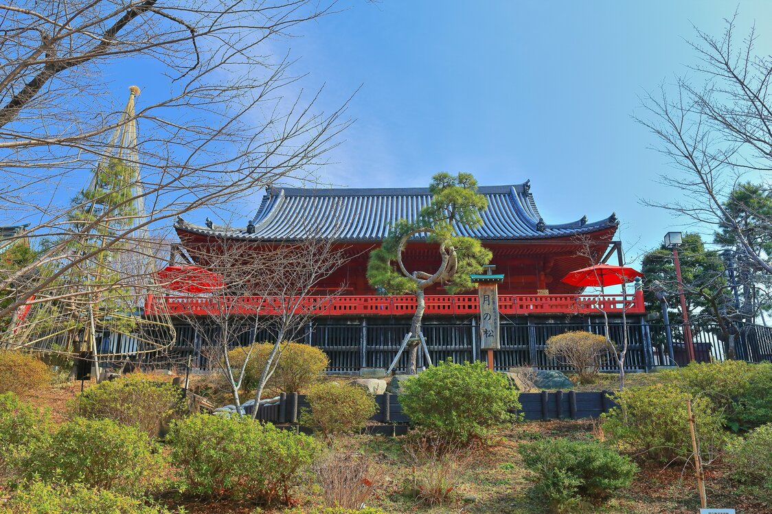 La plataforma del Kiyomizu Kannon-dō del templo Kan’eiji. (Pixta)