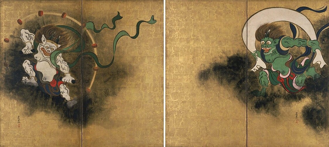 《風神雷神図屏風》重要文化財（東京国立博物館蔵 出典：ColBase）