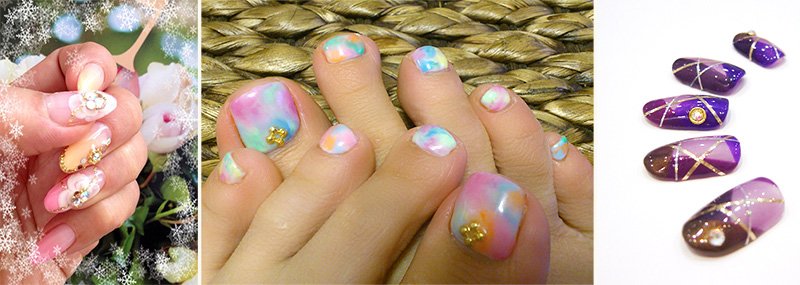 画像提供（左から）＝高田真澄さん（Office glowbiz style代表）、ネイルサロン「nadine」、ネイルサロン「ラ・クローヌ」