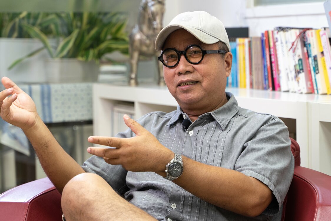 フルーツ・チャン監督。こちらの質問に、言葉を尽くして丁寧に答えてくれた