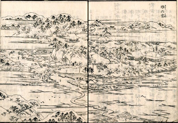 『江戸名所図会』に描かれている「雉の宮」国立国会図書館所蔵