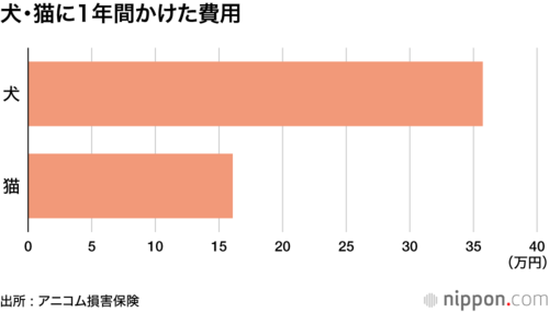 犬・猫に1年間かけた費用