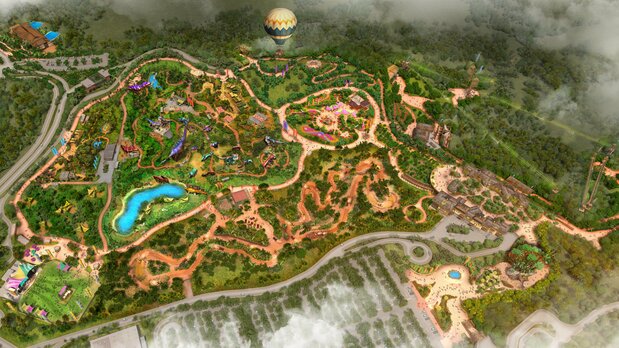 Artist’s rendering of Junglia Okinawa. (Courtesy Japan Entertainment; © Jiji)