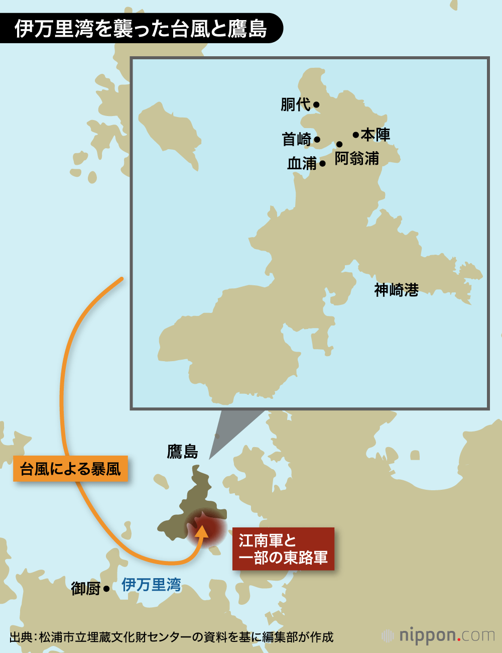 伊万里湾を襲った台風と鷹島