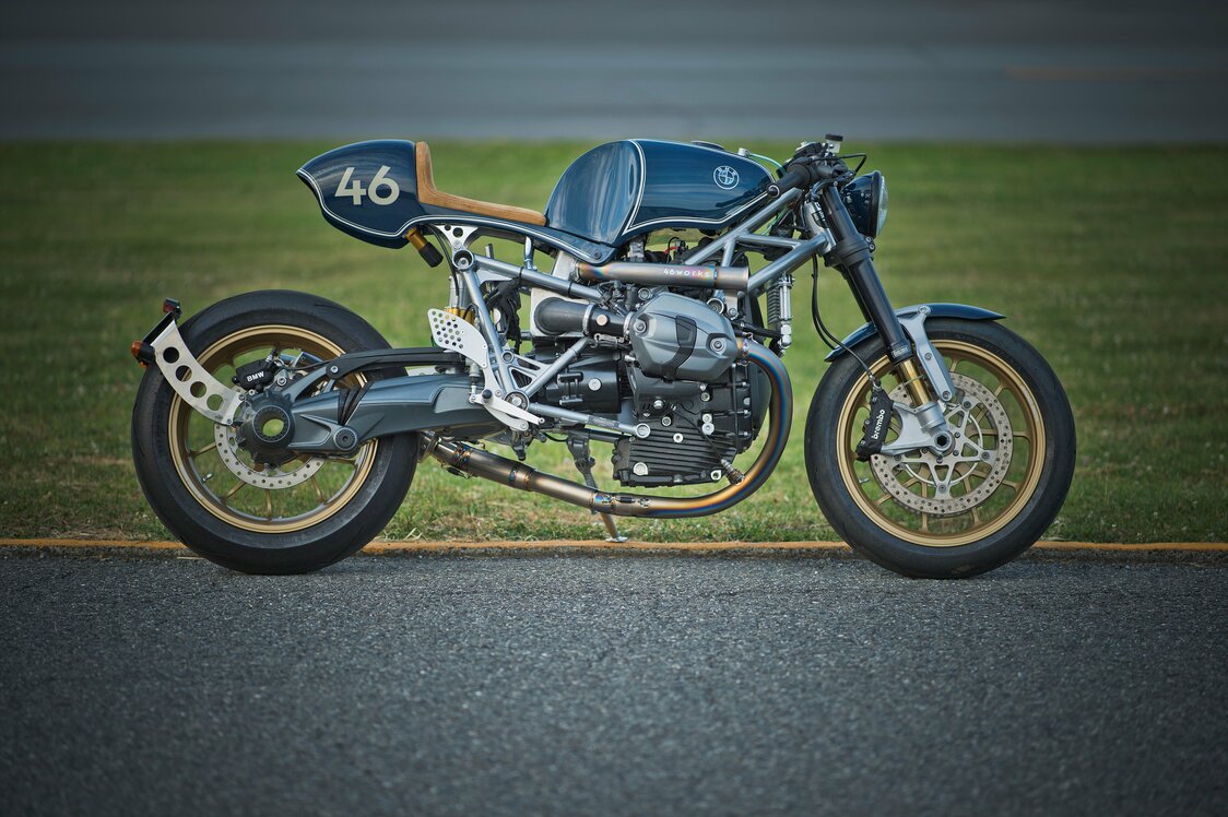 BMWのプロモーションで中嶋さんが製作した「Clubman Racer」。ミニマルな構成の中に精緻な美しさが宿っている　写真＝高柳健／BMW Motorrad