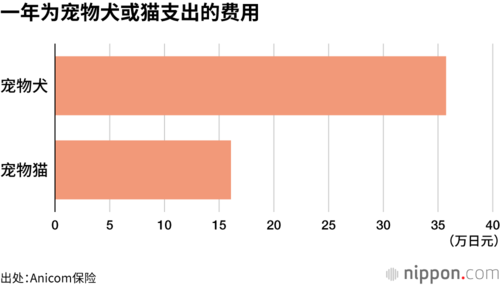 一年为宠物犬或猫支出的费用