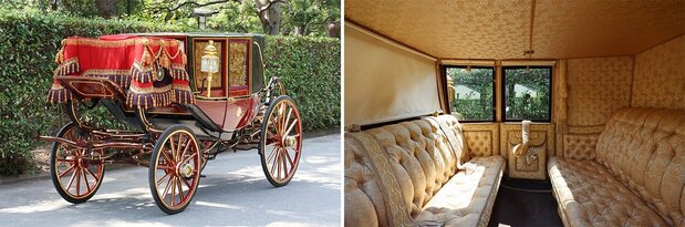 悠仁さまが乗られる儀装馬車（時事）