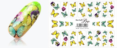 蝶の写真がプリントされた「写ネイルPRO」。プロのネイリストを対象とした商品だが、日本国内に限っては一般も入手可（画像提供＝プロップス）