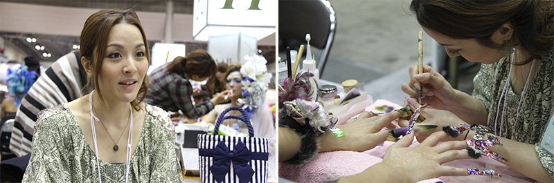 2012年「ネイティフルコンテスト」のプロフェッショナル部門で第2位に輝いた殿村雅子さん（木下ユミ・メークアップ＆ネイルアトリエ所属）。「サロンで過ごす時間、空間のトータルでお客様に満足していただけるホスピタリティこそが日本ネイルの特徴なのかもしれませんね」