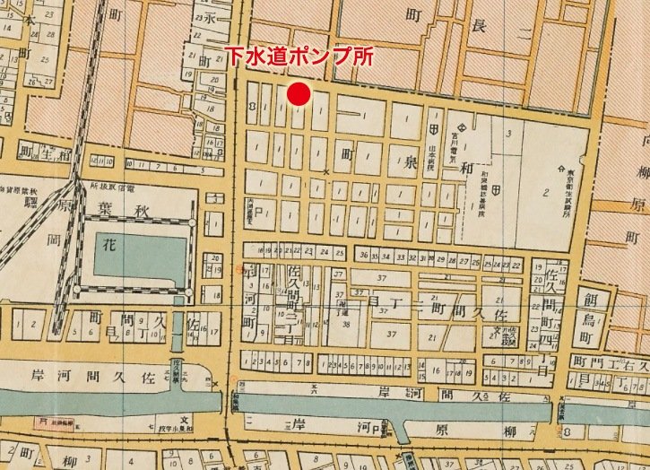 「大正九年の神田区図」（公益財団法人特別区協議会デジタル古地図に加筆）