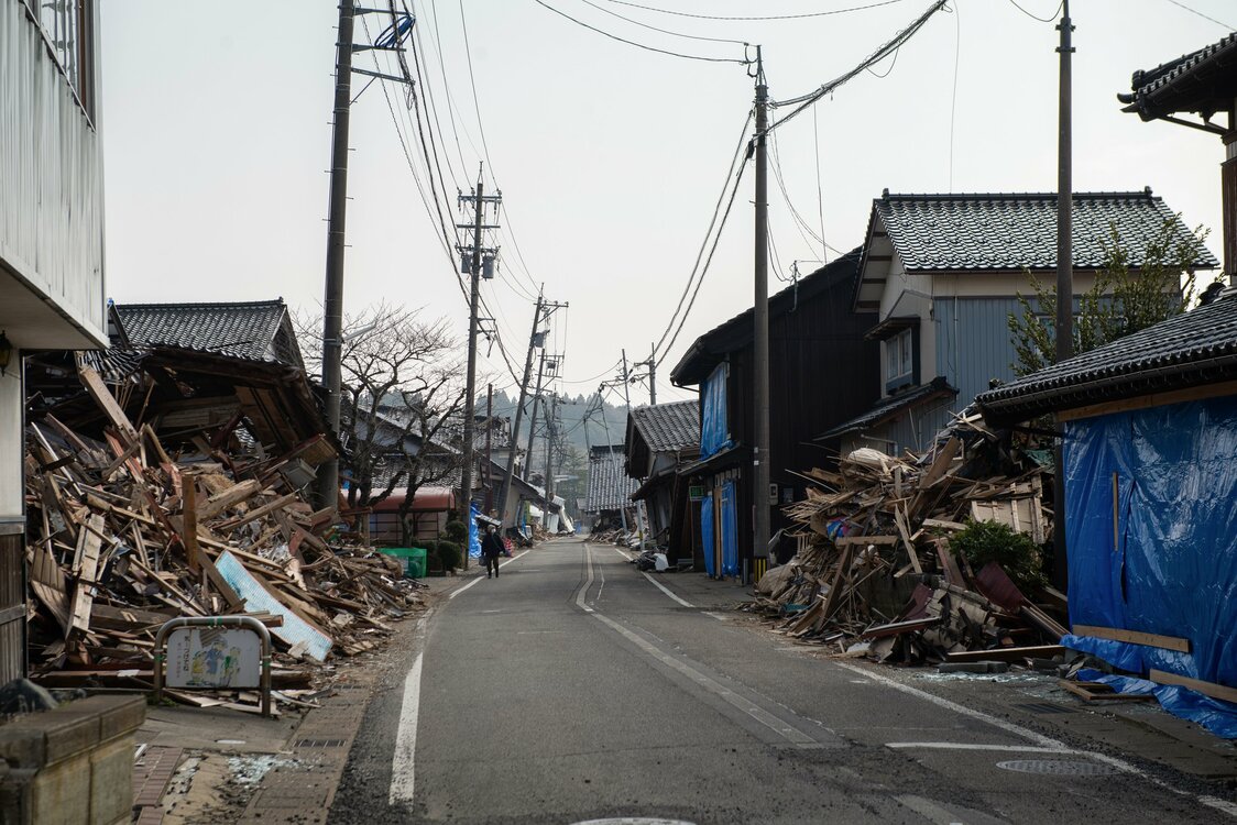蛸島町の西に隣接する市街地・正院地区も、特に被害が大きかった地域の一つ