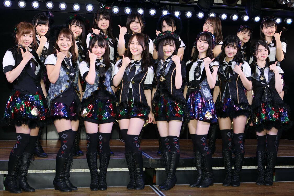 L’équipe B des AKB48, le 6 septembre 2018, à Tokyo (Jiji Press)