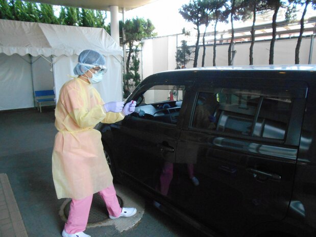 Tottori Prefecture was the first in Japan to implement drive-through PCR testing.