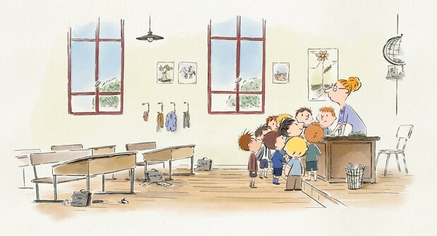 当時の小学校は男女別学。ニコラのクラスの悪ガキたちは絶えず先生を困らせる ©2022 Onyx Films – Bidibul Productions – Rectangle Productions – Chapter 2