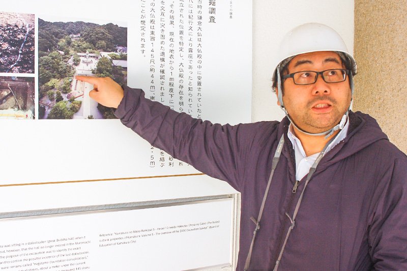国立文化財機構、東京文化財研究所　森井順之主任研究員（39）は、鎌倉大仏保存・補修工事の責任者。2011年3月11日の東日本大震災後は、福島県南相馬市小高町の石仏、磨崖仏の覆屋の修復にも通った。