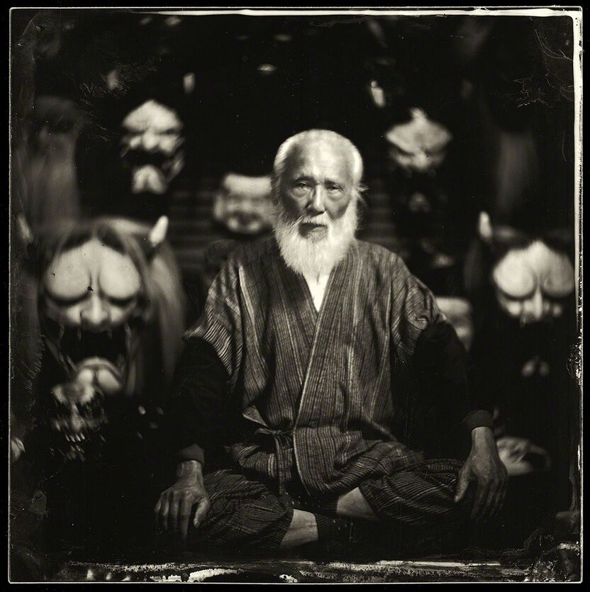 Un danseur de kagura à Iwami.