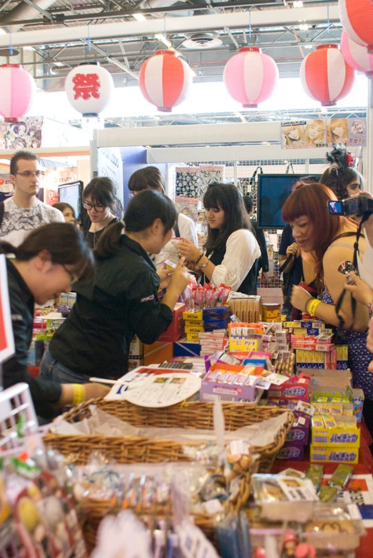 صورة لكشك يبيع الحلوى اليابانية في Japan Expo.