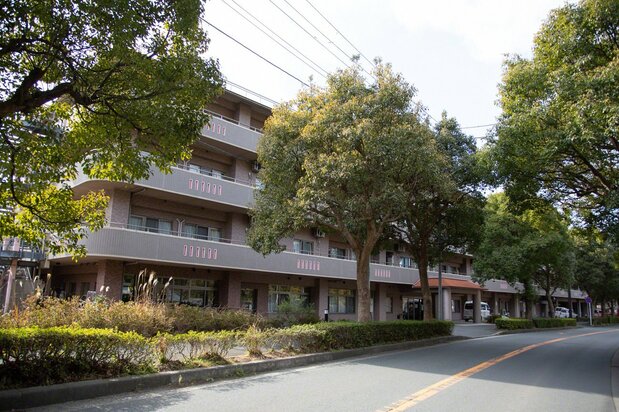 La residencia Sakura no Sato Yamashina se halla en un rincón de un barrio residencial edificado en los terrenos de una antigua granja. Es un lugar bien iluminado en un entorno agradable y de abundante vegetación.