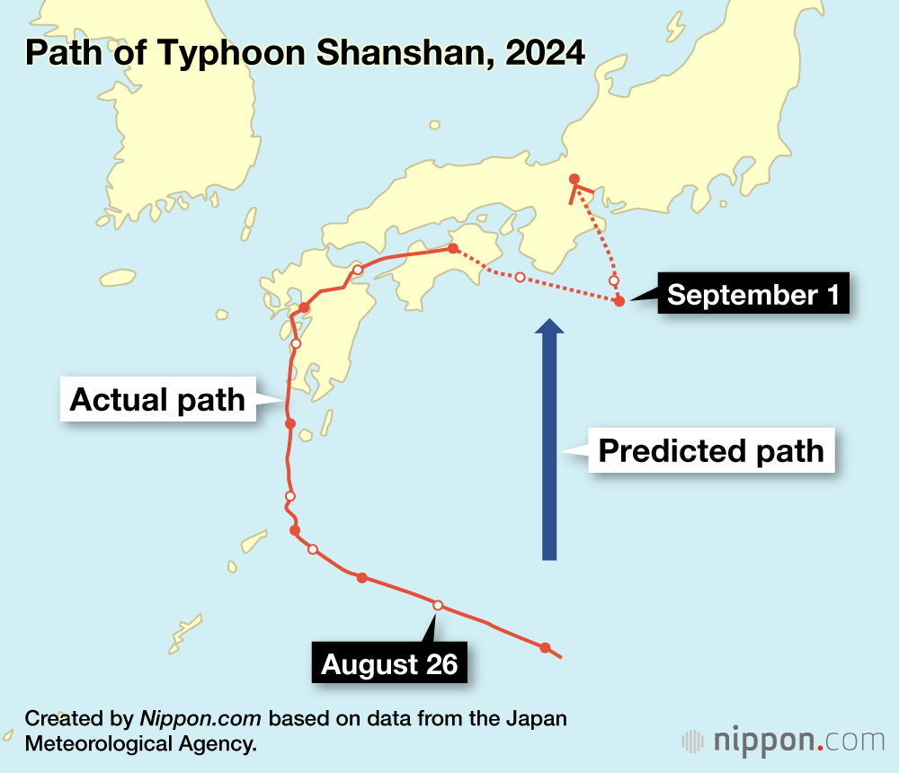 Path of Typhoon Shanshan, 2024