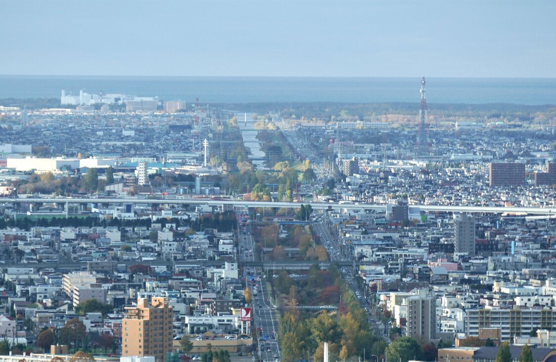 新川の下流（海側）は緑も少なく、高い建物もほとんどない。ランナーにとっては「単調」さも試練だ