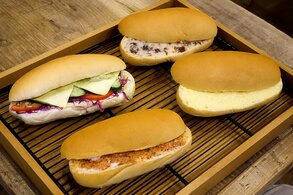A selection of koppepan sandwiches.
