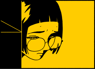 Noriko looks on silently.
